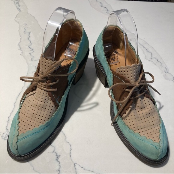 JOHN FLUEVOG Sz 7  Elise Adrianna Family Lace Up Nubuck Oxford Style Shoes - Picture 5 of 16